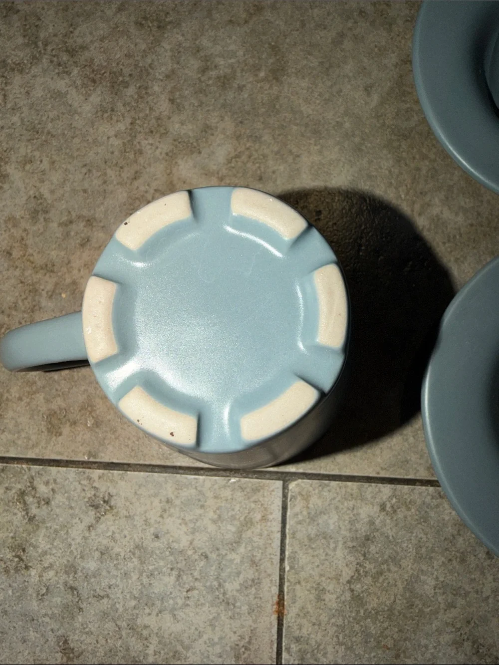 Discontinued IKEA DINERA Matte Grey-Blue Cup & Saucer Set of 6 - Picture 5 of 8